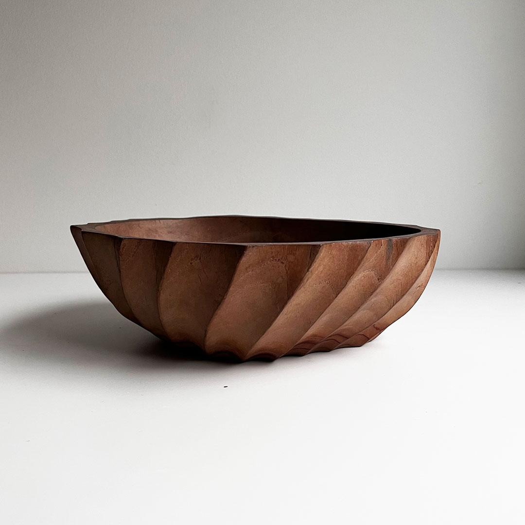 Tiikkikulho, kaiverrettu (uniikki) - Image 2