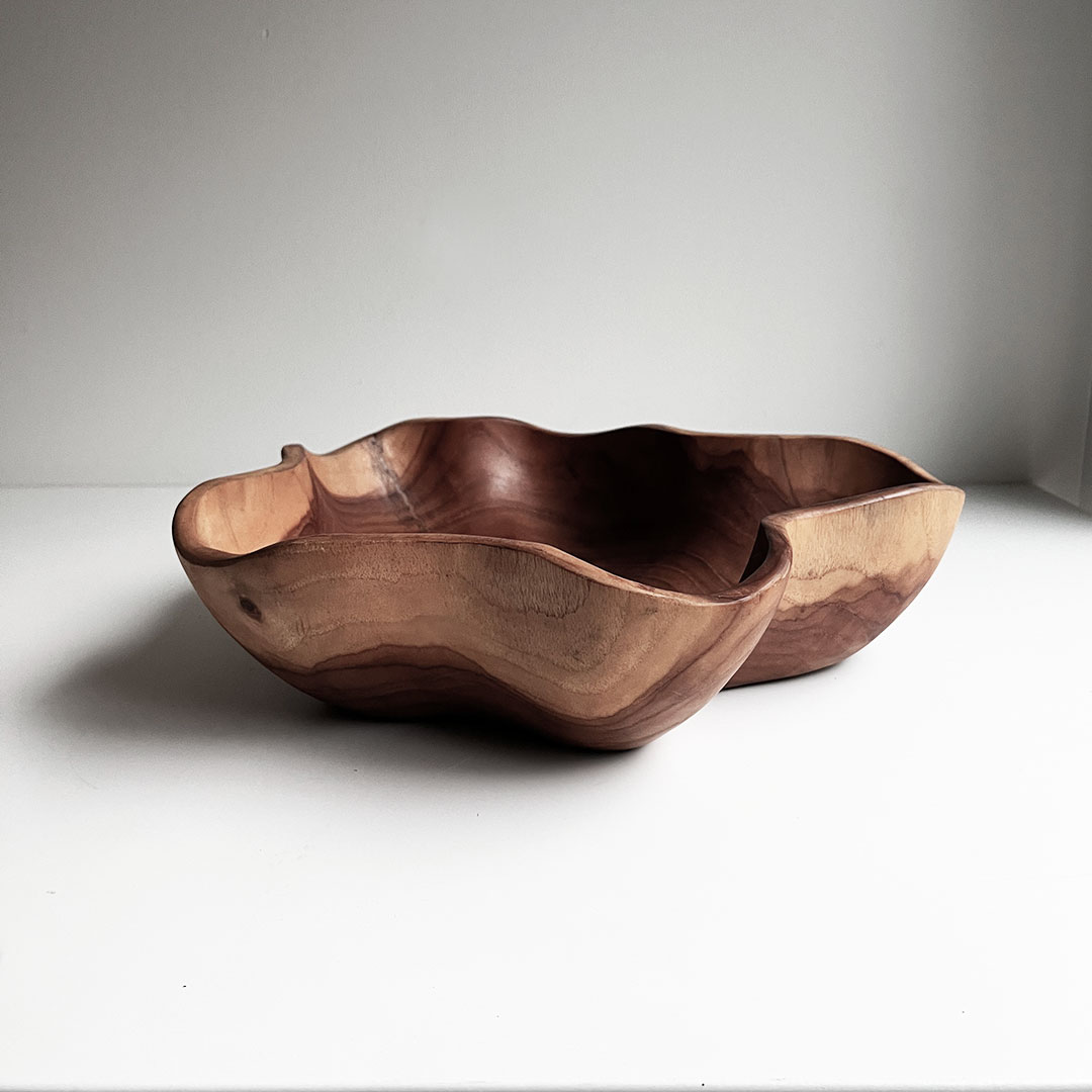 Tiikkikulho, luonnonmukainen (uniikki)