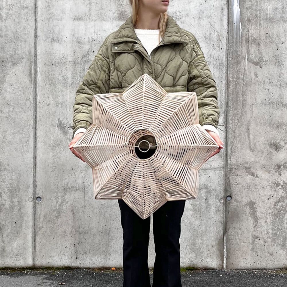 EUROKA (M) -rottinkivarjostin, valkaistu (2-laatu)