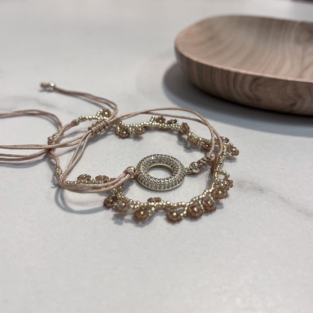 Rannekorusetti RING (2 kpl), beige/kulta