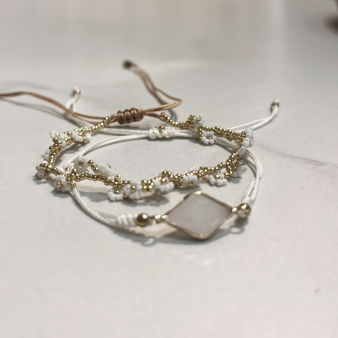 Rannekorusetti SNOW (2 kpl), valkoinen/kulta