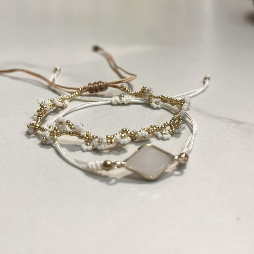 Rannekorusetti SNOW (2 kpl), valkoinen/kulta